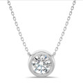 1.00 carat pendentif satellite en or blanc et diamant de laboratoire