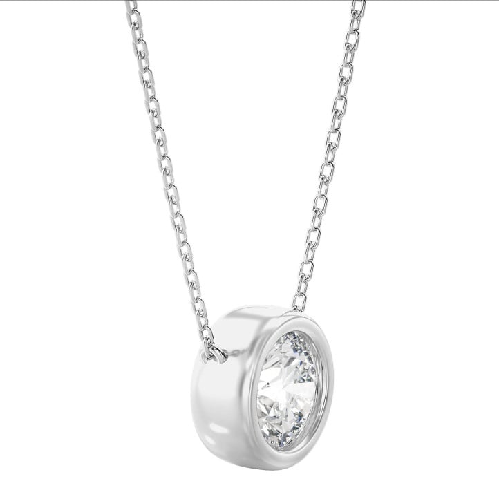 1.50 carat pendentif satellite en or blanc et diamant de laboratoire