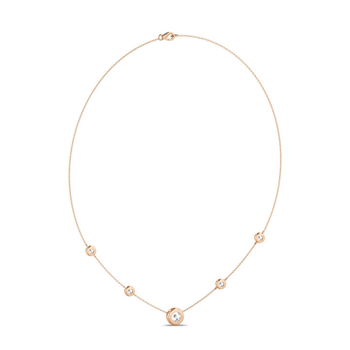 2.00 carat collier satellite en or rouge et diamants de laboratoire