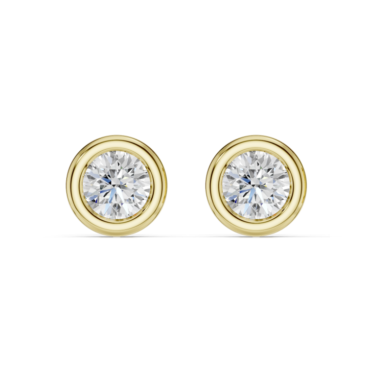 2.00 carat boucles d’oreilles satellites en or jaune et diamants de laboratoire