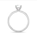 1.50 carat bague solitaire avec un diamant de laboratoire émeraude en or blanc
