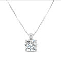 1.00 carat Pendentif solitaire en or blanc avec diamant de laboratoire rond