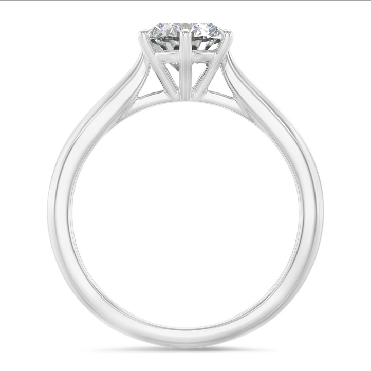 1.00 carat bague solitaire en platine avec diamant de laboratoire rond