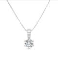 1.00 carat Pendentif solitaire en or blanc avec diamant de laboratoire rond