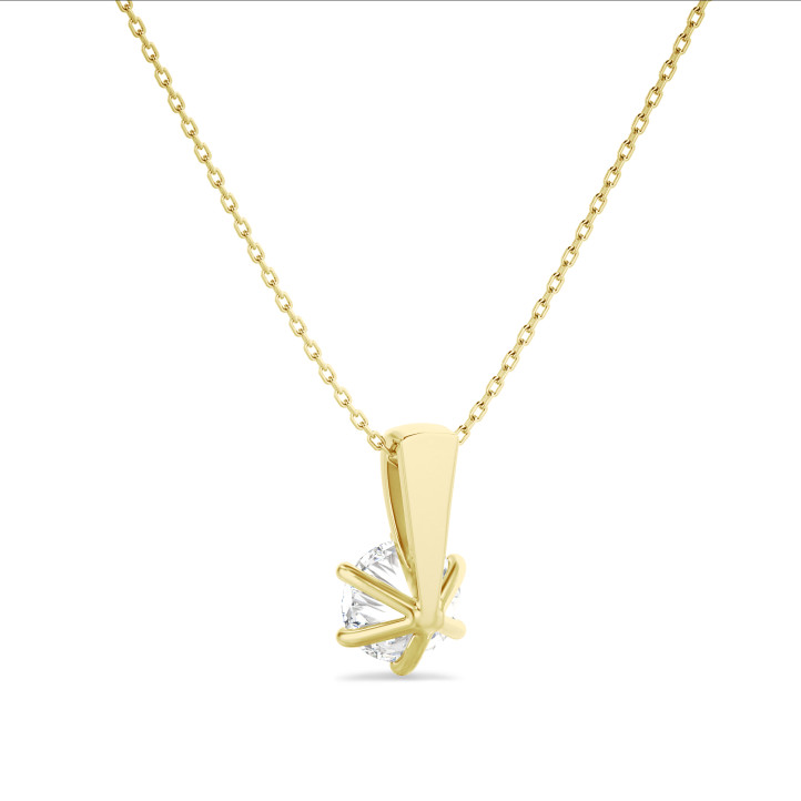 2.00 carat Pendentif solitaire en or jaune avec diamant de laboratoire rond