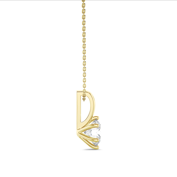 2.50 carat Pendentif solitaire en or jaune avec diamant de laboratoire rond