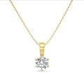 3.00 carat Pendentif solitaire en or jaune avec diamant de laboratoire rond