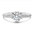 2.00 carats bague solitaire en or blanc avec diamants de laboratoire ronds (tour complet)