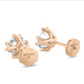4.00 carats boucles d'oreilles solitaires en or rouge avec huit griffes