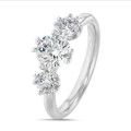 1.60 carat bague trilogie en or blanc avec diamants de laboratoire ronds