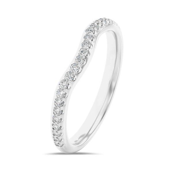 0.25 carat alliance courbe (demi-tour) en or blanc et diamants de laboratoire