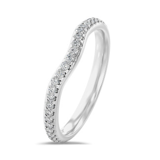 0.45 carat alliance courbe (tour complet) en or blanc et diamants de laboratoire