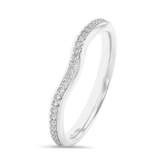 0.23 carat alliance courbe (demi-tour) en or blanc et diamants de laboratoire