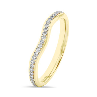 0.23 carat alliance courbe (demi-tour) en or jaune et diamants de laboratoire