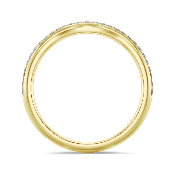 Bagues - 0.23 carat alliance courbe (demi-tour) en or jaune et diamants de laboratoire