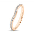 0.23 carat alliance courbe (demi-tour) en or rouge et diamants de laboratoire