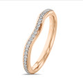 0.41 carat alliance courbe (tour complet) en or rouge et diamants de laboratoire