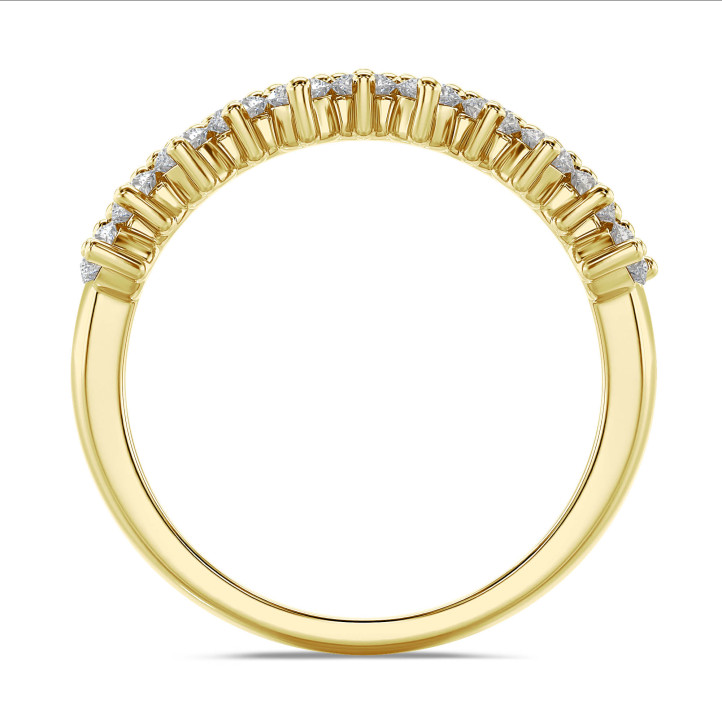 1.20 carat alliance diamants de laboratoire positionés deux par deux en décalé en or jaune