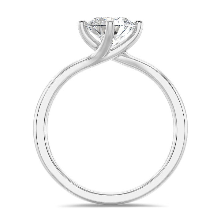 3.00 carat bague solitaire en or blanc avec diamant de laboratoire rond