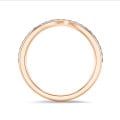 0.20 carat alliance courbe (demi-tour) en or rouge et diamants de laboratoire