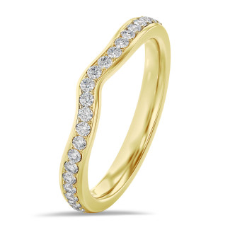 0.20 carat alliance courbe (demi-tour) en or jaune et diamants de laboratoire