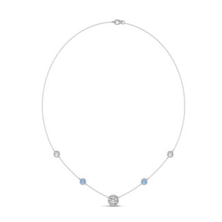 2.30 carat collier satellite en or blanc avec diamants synthétiques
