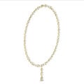 24.70 carat collier de diamants synthétiques en or jaune avec pendentif détachable