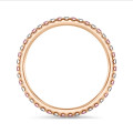 0.55 carat alliance (tour complet) en or rouge avec diamants synthétiques roses et blancs