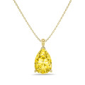 5.00 carat pendentif solitaire en or jaune avec diamant synthétique jaune taille poire 