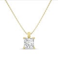 5.00 carat Pendentif solitaire avec diamant synthétique princesse en or jaune