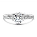 5.00 carats bague solitaire en or blanc avec diamants synthétiques ronds (tour complet)