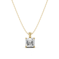 3.00 carat Pendentif solitaire avec un diamant synthétique de taille asscher en or jaune