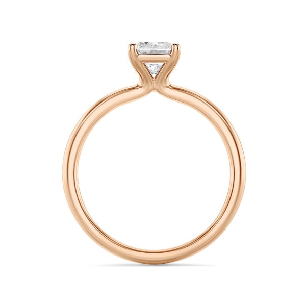 Bagues - 2.00 carat bague solitaire avec un diamant de taille radiant synthétique en or rouge