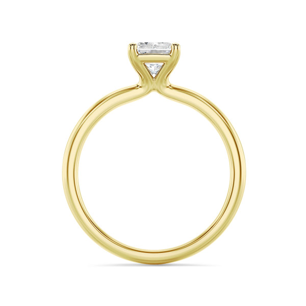 Bagues - 1.50 carat bague solitaire avec un diamant de taille radiant synthétique en or jaune