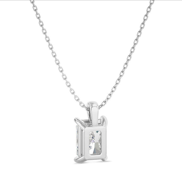 2.00 carat Pendentif solitaire avec diamant de taille radiant synthétique en or blanc