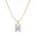 2.00 carat Pendentif solitaire avec diamant de taille radiant synthétique en or jaune