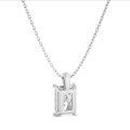3.00 carat Pendentif solitaire avec diamant de taille radiant synthétique en or blanc
