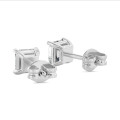 2.00 carats Boucles d'oreilles en or blanc avec diamants synthétiques taille asscher