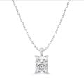 5.00 carat Pendentif solitaire avec diamant de taille radiant synthétique en or blanc