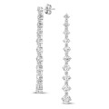 Boucles d'oreilles dégradé avec diamants synthétiques 5.85 Cts or blanc