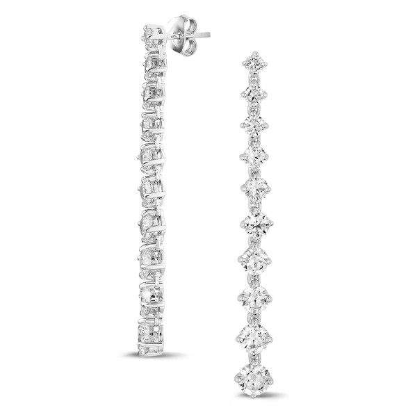 Boucles d'oreilles - Boucles d'oreilles dégradé avec diamants synthétiques 5.85 Cts or blanc