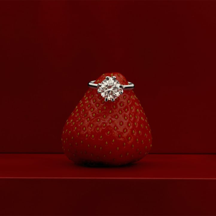 3.00 carat bague solitaire en or blanc avec diamant de laboratoire rond