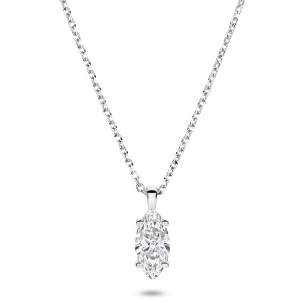 Search all PLP - 1.00 carat Pendentif solitaire avec diamant de laboratoire marquise en or blanc