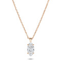 3.00 carat Pendentif solitaire avec diamant de laboratoire marquise en or rouge