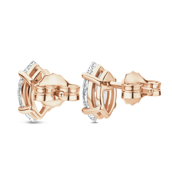 4.00 carats Boucles d'oreilles en or rouge avec diamant de laboratoire marquise solitaire