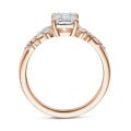 Bague solitaire en grappe de 2.00 carat en or rouge avec un diamant taille radiant