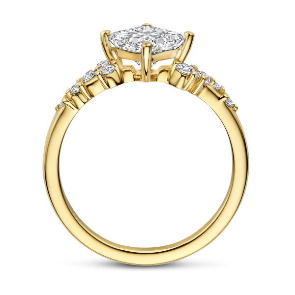 Reine d’Anvers - Bague solitaire en or jaune de 2.00 carat avec un diamant taille princesse