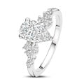 Bague solitaire en grappe de 2.00 carat en or blanc avec un diamant taille poire