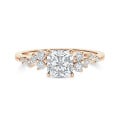Bague solitaire en grappe de 2.00 carat en or rouge avec un diamant taille coussin