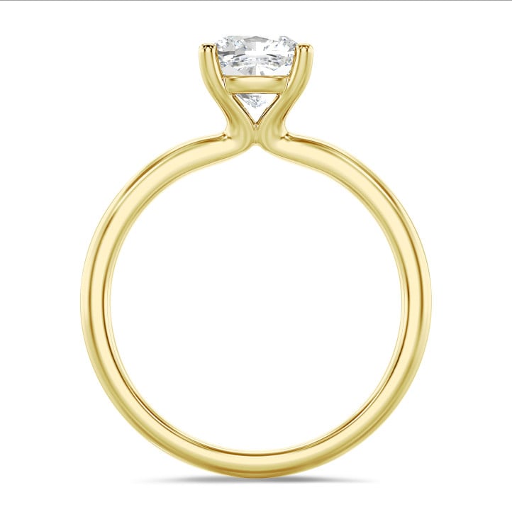 1.50克拉枕形切工黃金培育單鑽戒指